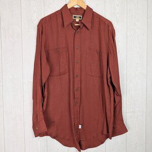 Joseph Abboud Silk Shirt Men's Size Large Dress Shirt Button Up Rust Color